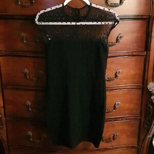 Vtg ST. John Knit Sheer Sequin Top Mini Dress sz 2